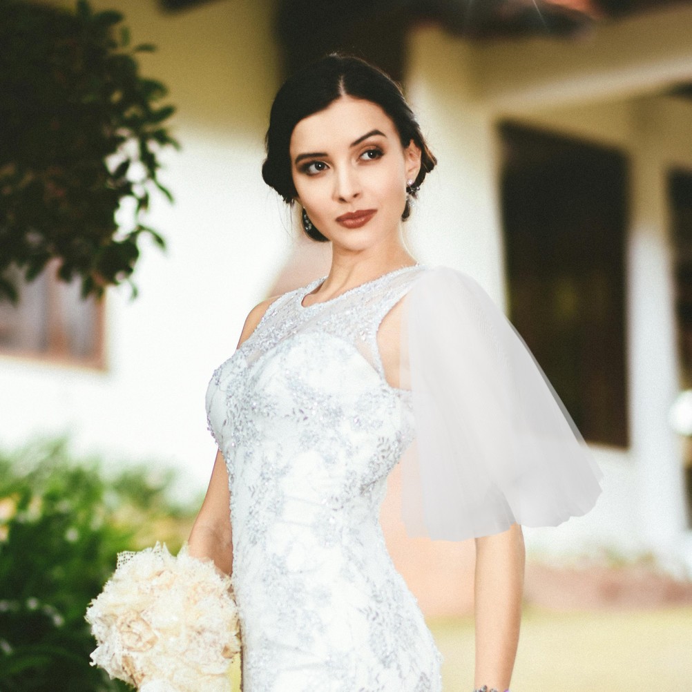 2Pcs Reusable Wedding Dress Tulle Sleeves White Sleeves Elegant Dress Accessory