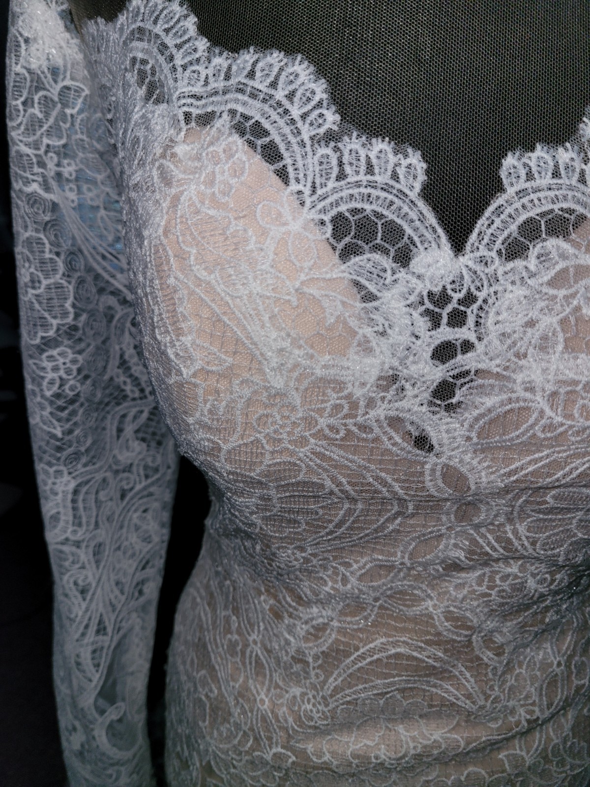 WATTERS IVORY LACE MERMAID WEDDING GOWN WOMENS SIZE 4