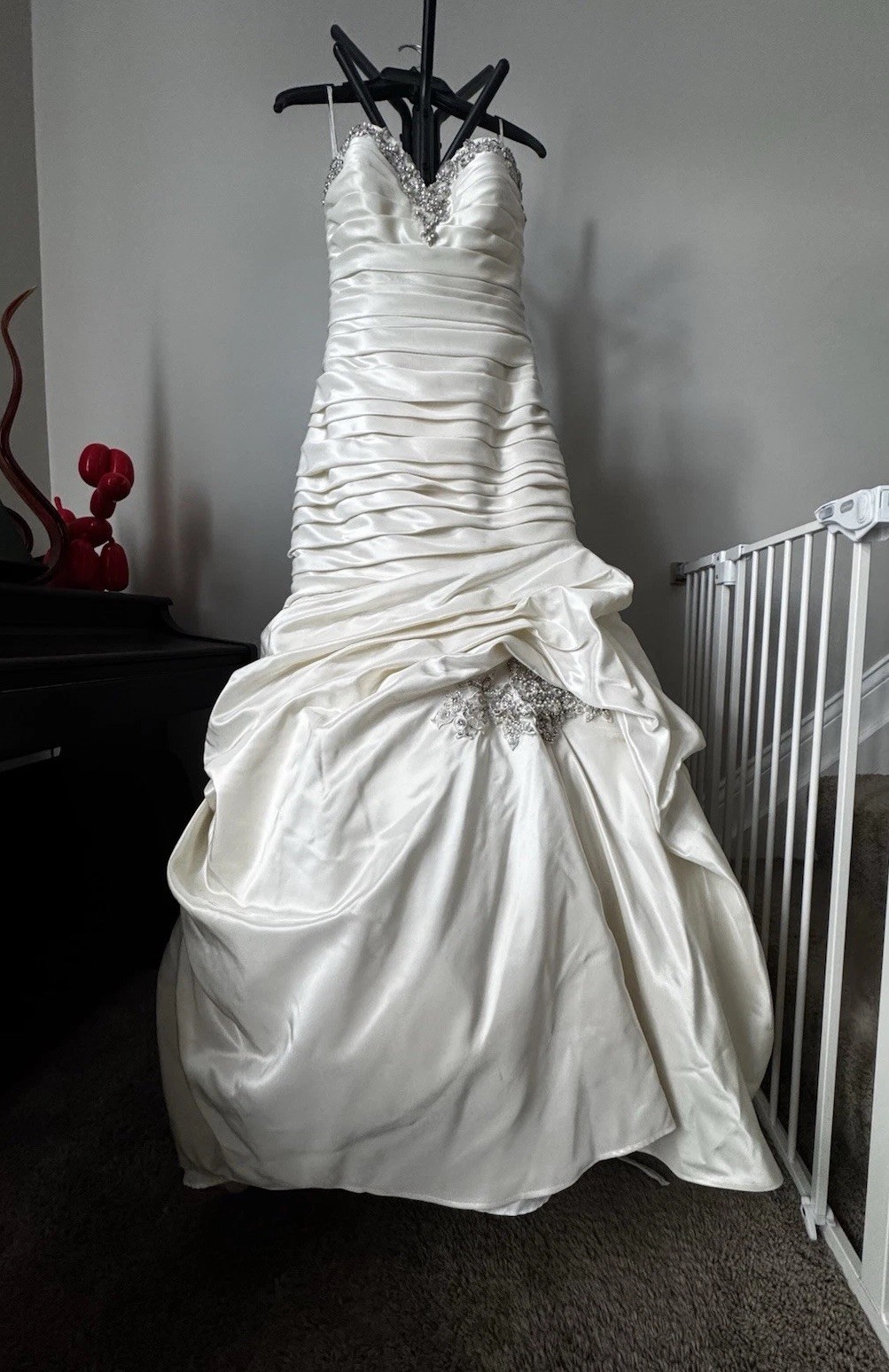 Allure Romance Womens 12 Bridal Wedding Gown Ivory Corset Fit Flare Full Dress