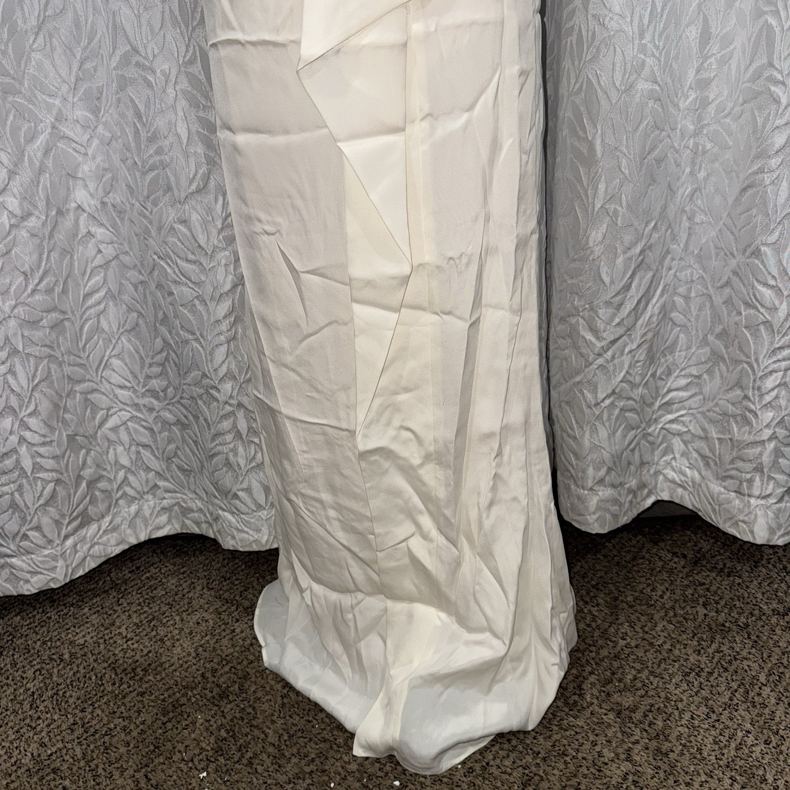 Ann Taylor Long Formal Wedding Bridal White Ivory With Silver Straps deess