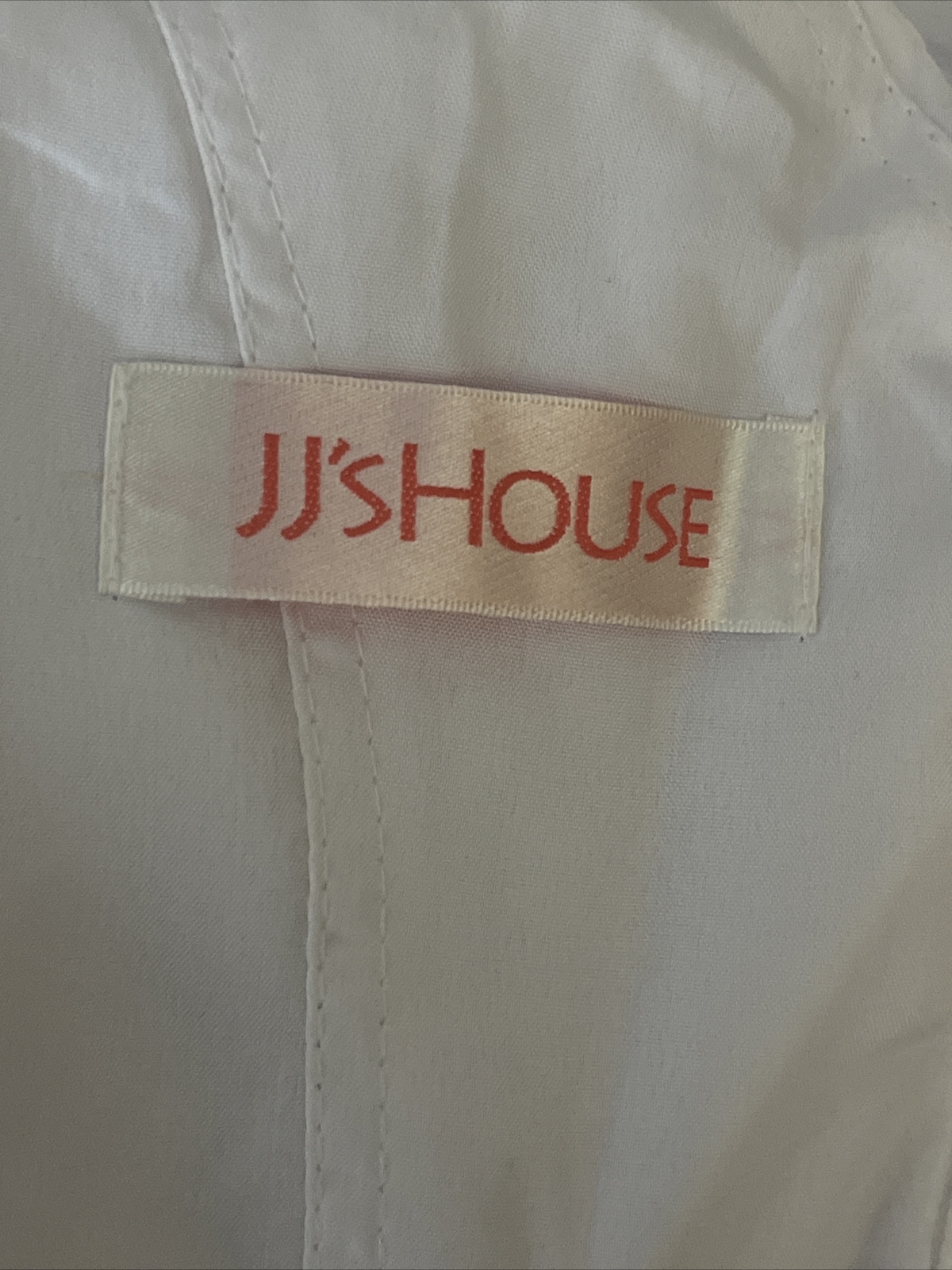 JJ’s House Women Back Zip V Neck Sleeveless V-Back White Wedding Dress Custom Sz