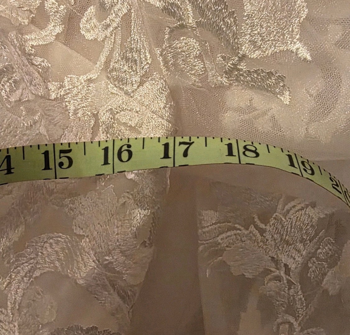 Custom Lace Illusion Mini Wedding Dress Sz M Sheer Long Sleeve Tulle Bridal Pink