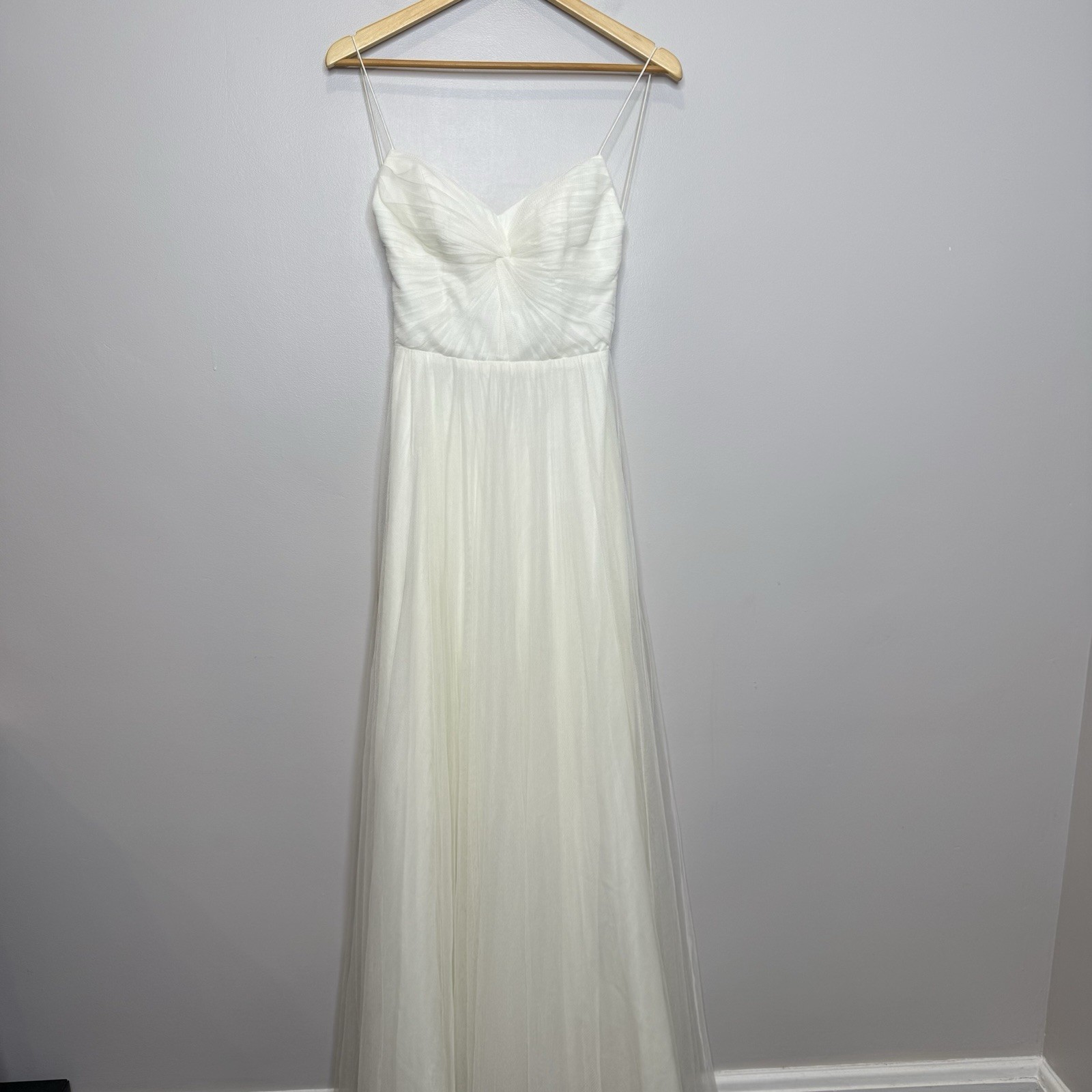 NWT Watters & Watters Tinsley Dress Ivory White Tulle Wedding Tie Back Sz 0