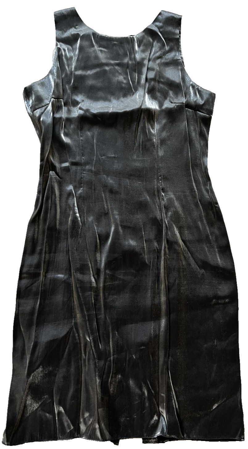 Positive Influence 2 Piece Polyester Shinny Dark Gray Dress Outfit Size 12