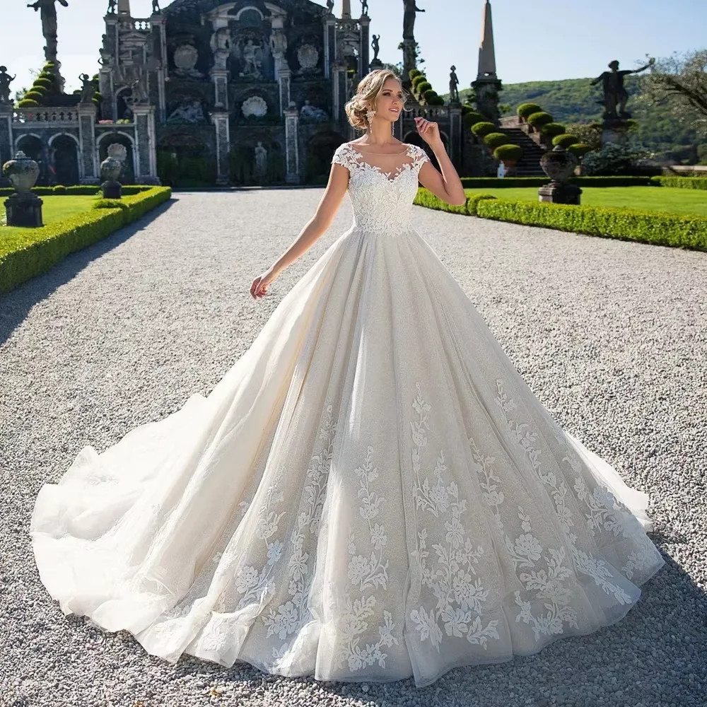 Custom Ashley Carol Vintage Wedding Dress Fashion Scoop Short Palace Dream Lace