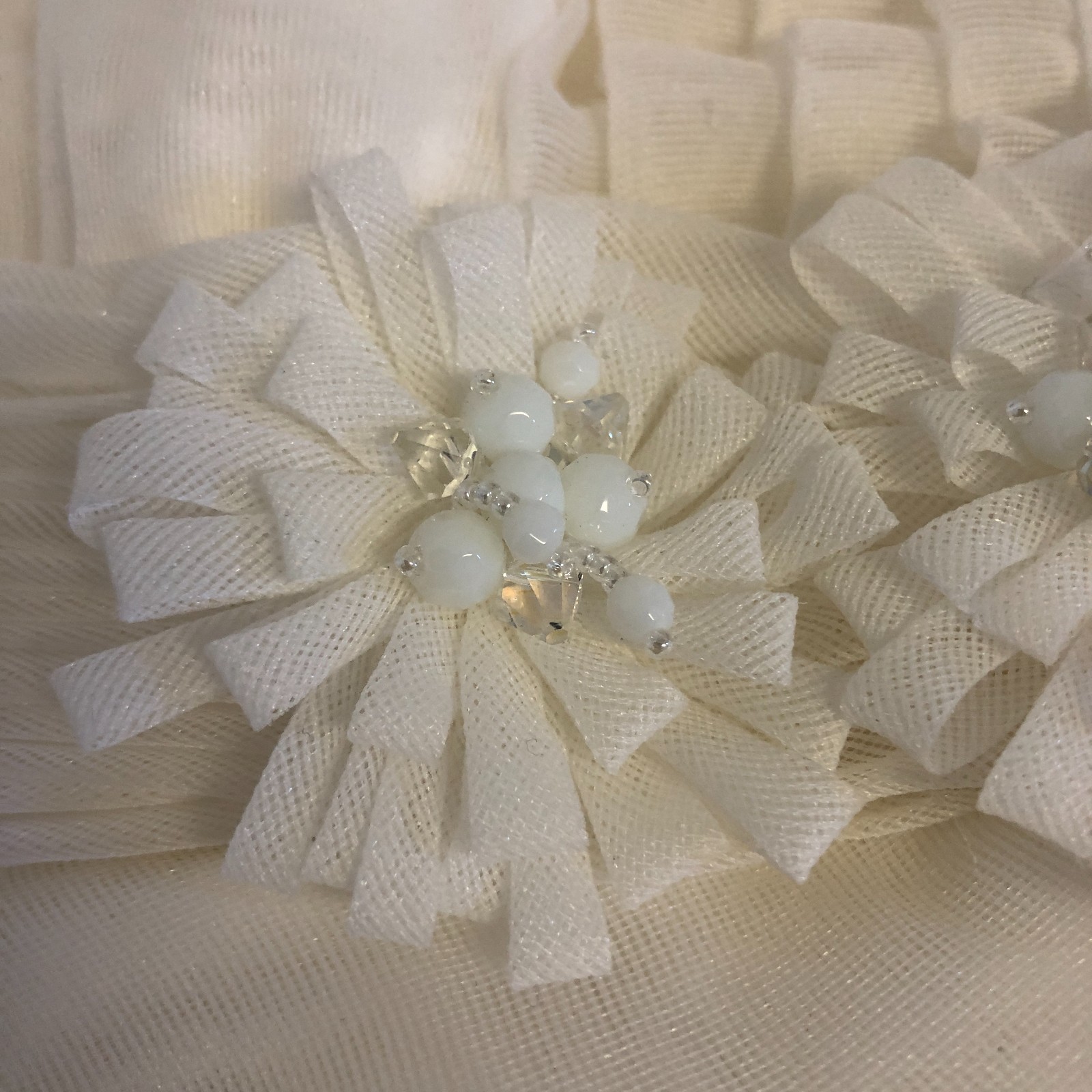 NEW Garza Paris Wedding Gown Sz 10 NWT Taffeta Ruffle Train Off White