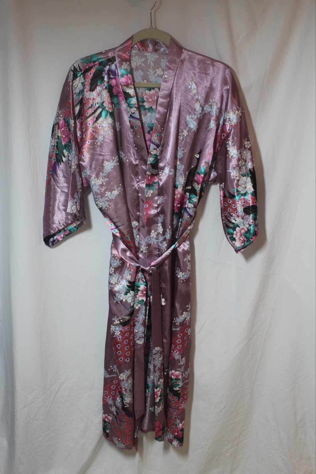 Women’s Pink Floral Kimona Robe With Maid Of Honor On Back One Size