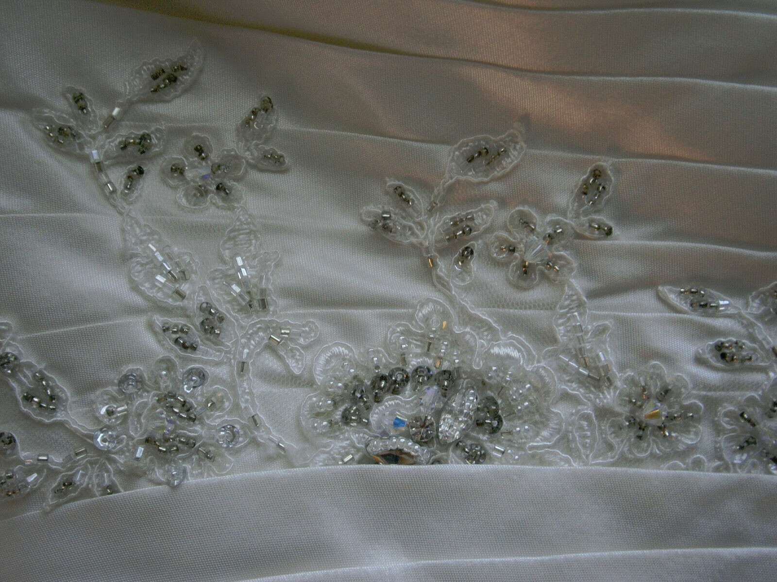 San Patrick Almeria Wedding Ball Gown Dress 14 Lace Taffeta Ruching Bling NWT
