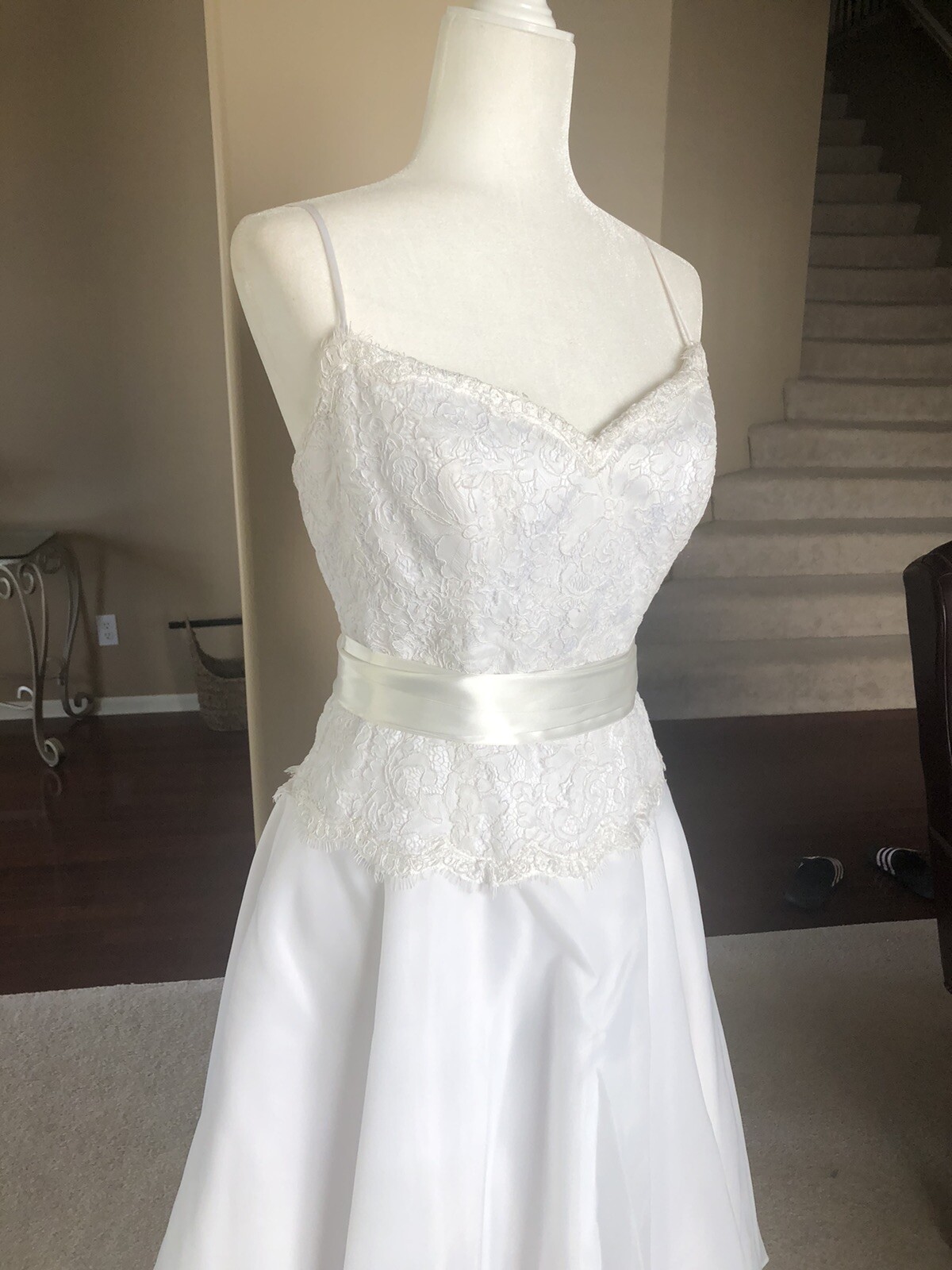 2be White Tea Length Wedding Dress Size 8