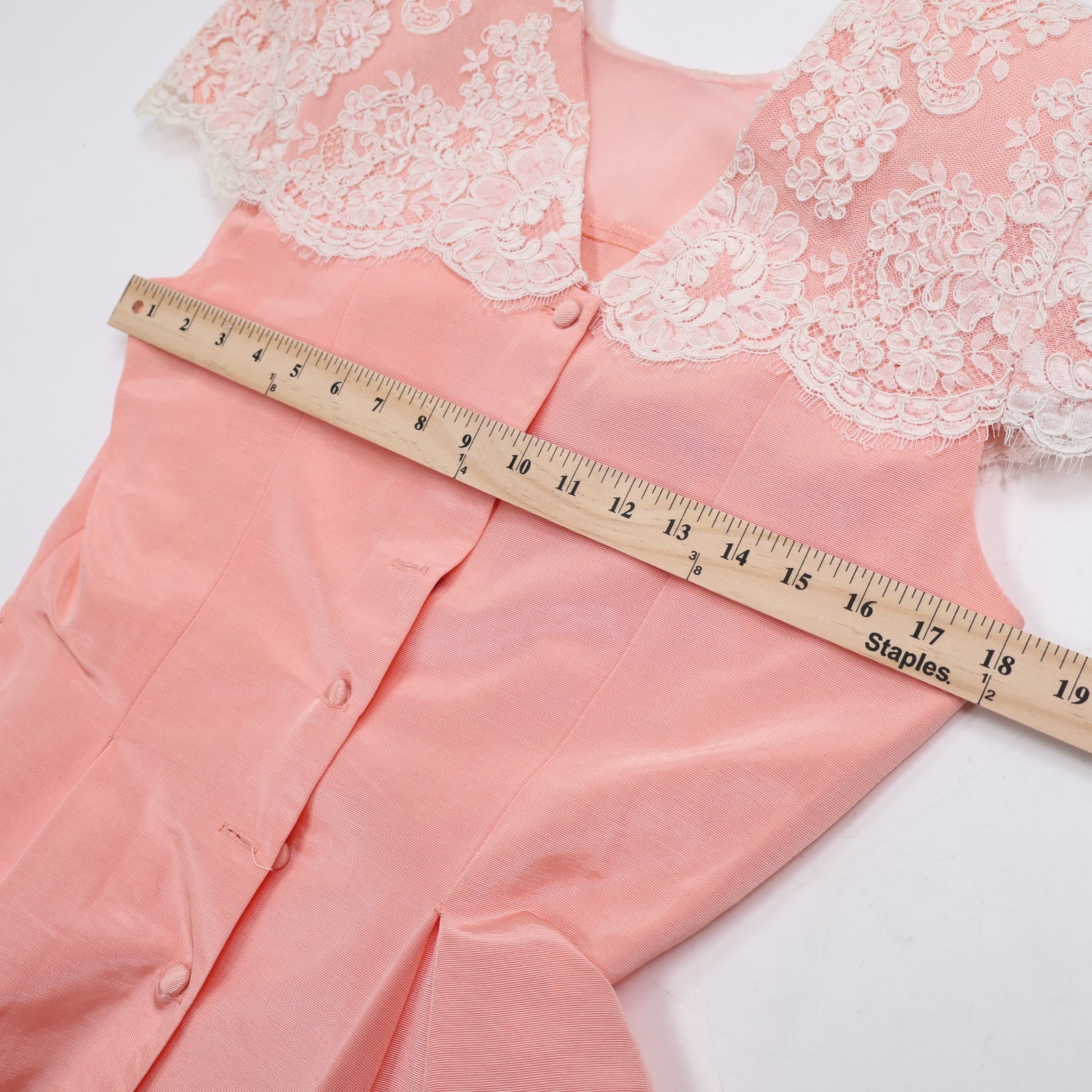 Vintage Two Piece Watters & Watters Women 10 Peach Jacket Skirt Suit