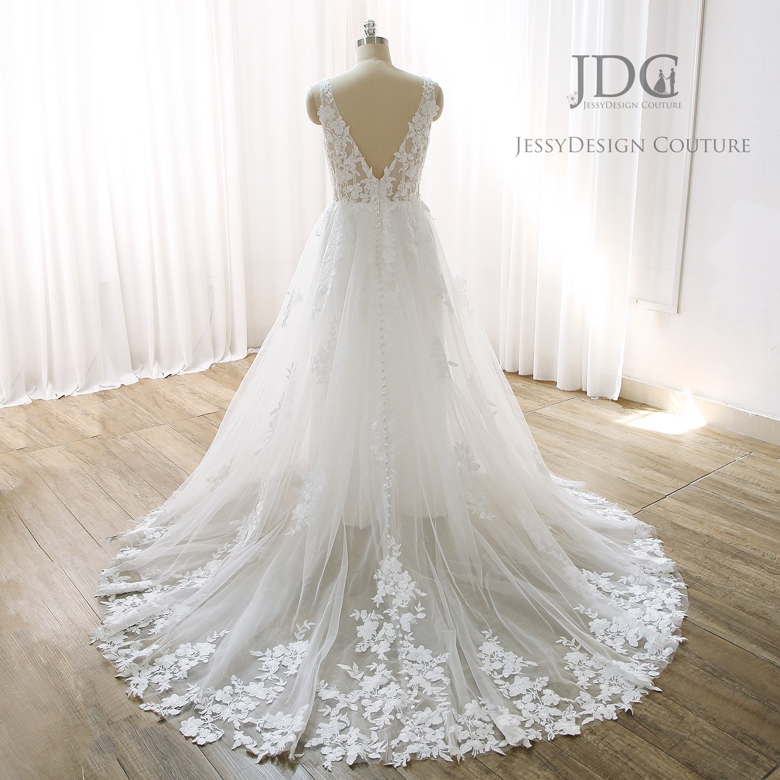 Top Glitter Lace Wedding Dress Wedding Dress Custom Made 32-60 Strappy Slit