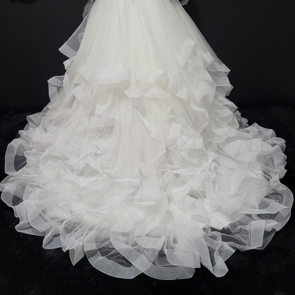 NWT~$2250~MORILEE~6/8~IVORY EMBELLISHED STRAPLESS FIT & FLARE WEDDING DRESS