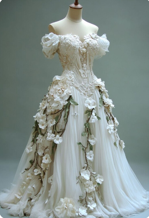 Medieval Vintage Wedding Dresses Off-the-shoulder Applique Tulle Bridal Gowns