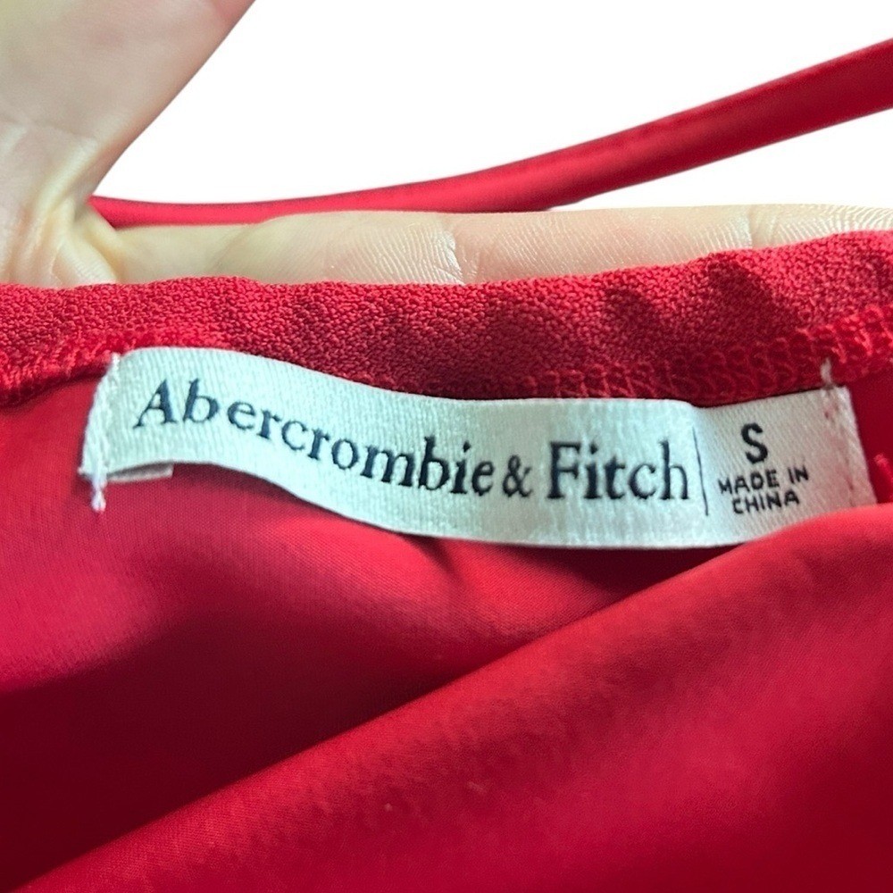 Abercrombie Asymmetrical One-Shoulder Maxi Dress Red Size Small Wedding Guest
