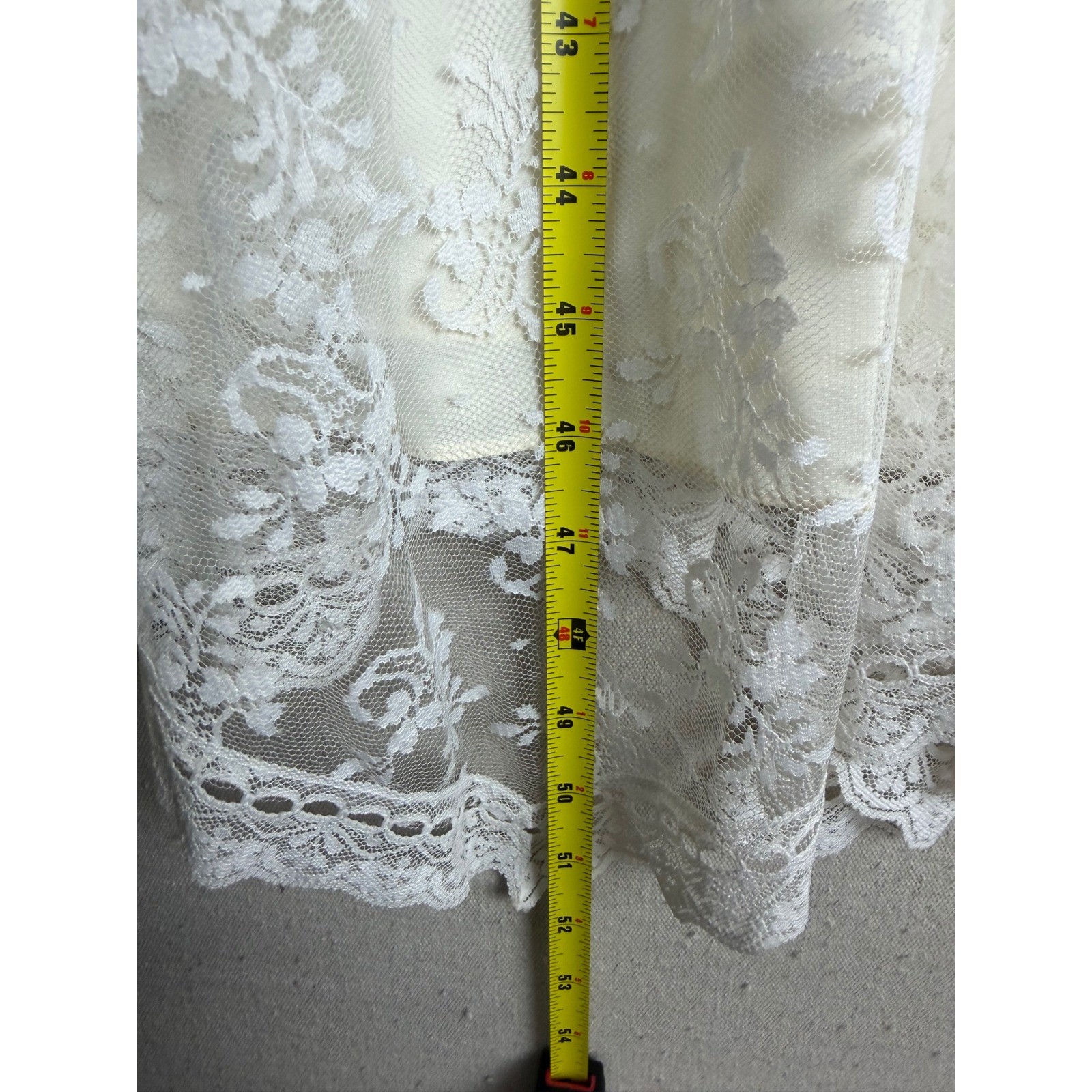 Scott McClintock White Floral Lace Midi Dress Short Wedding Vintage Full Skirt 6