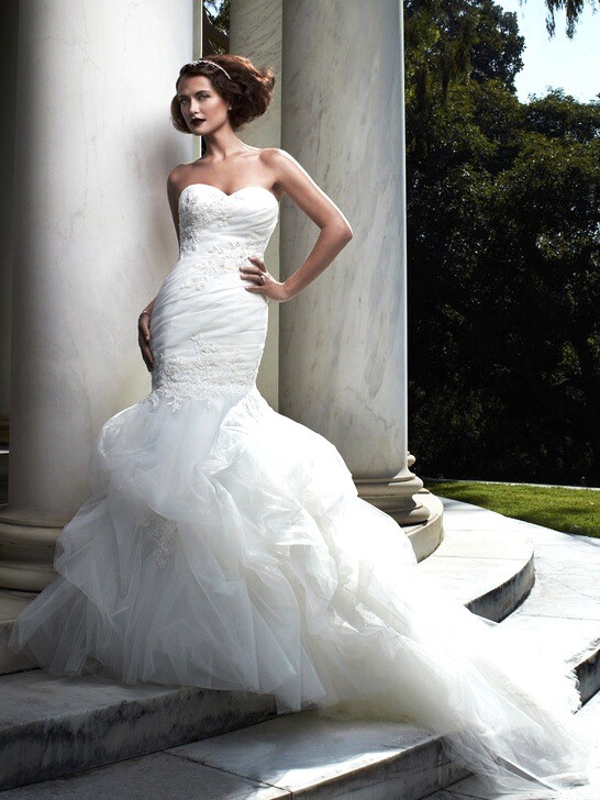 $1499💕 CASABLANCA BRIDAL 2066 14 IVORY ORGANZA LACE PRINCESS WEDDING DRESS NEW
