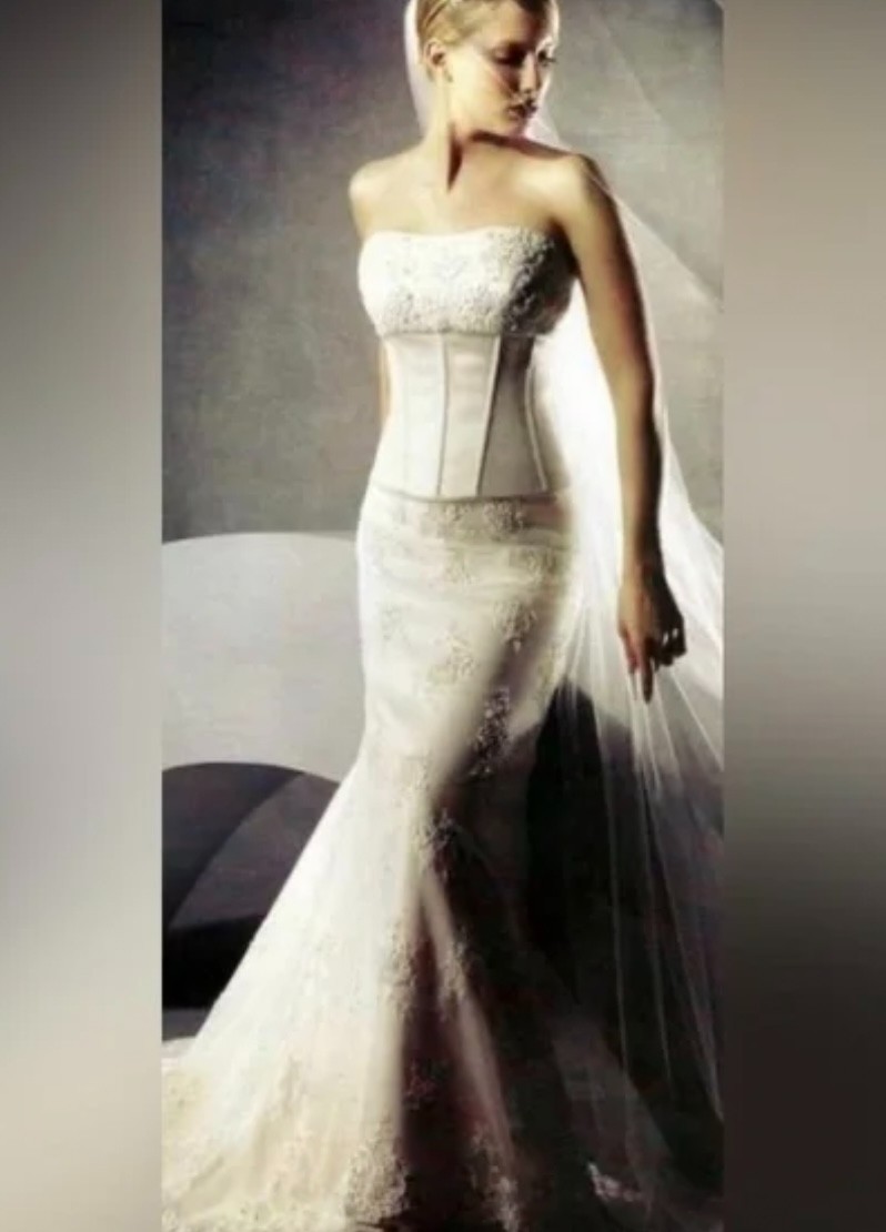 Lot of 2 Wedding Dresses – Oleg Cassini David’s Bridal & Custom White Gown
