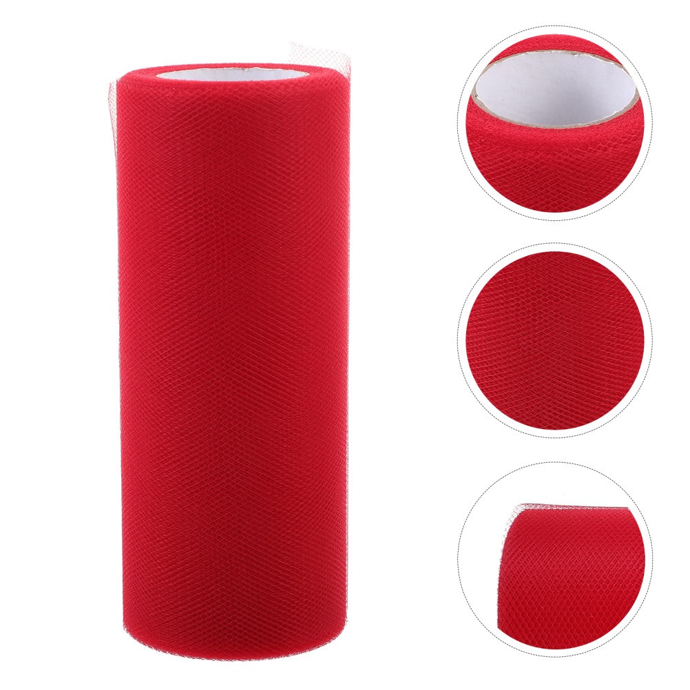 Roll of 22M*15CM Banquet Wedding DIY Tulle Craft Tutu Decoration (Red)