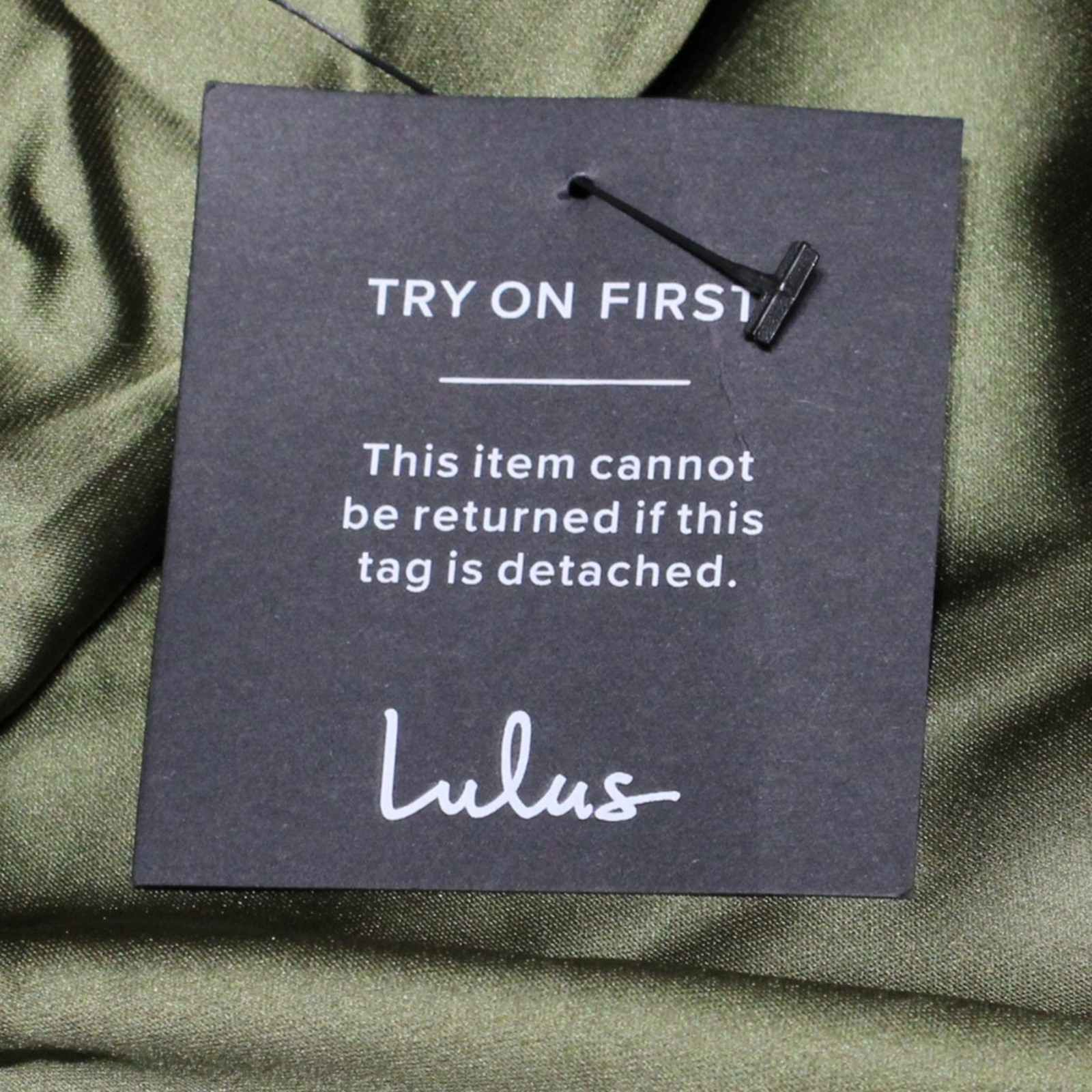 Lulus Unmatched Elegance Olive Satin Feel Sleeveless Mini Dress Small NWT