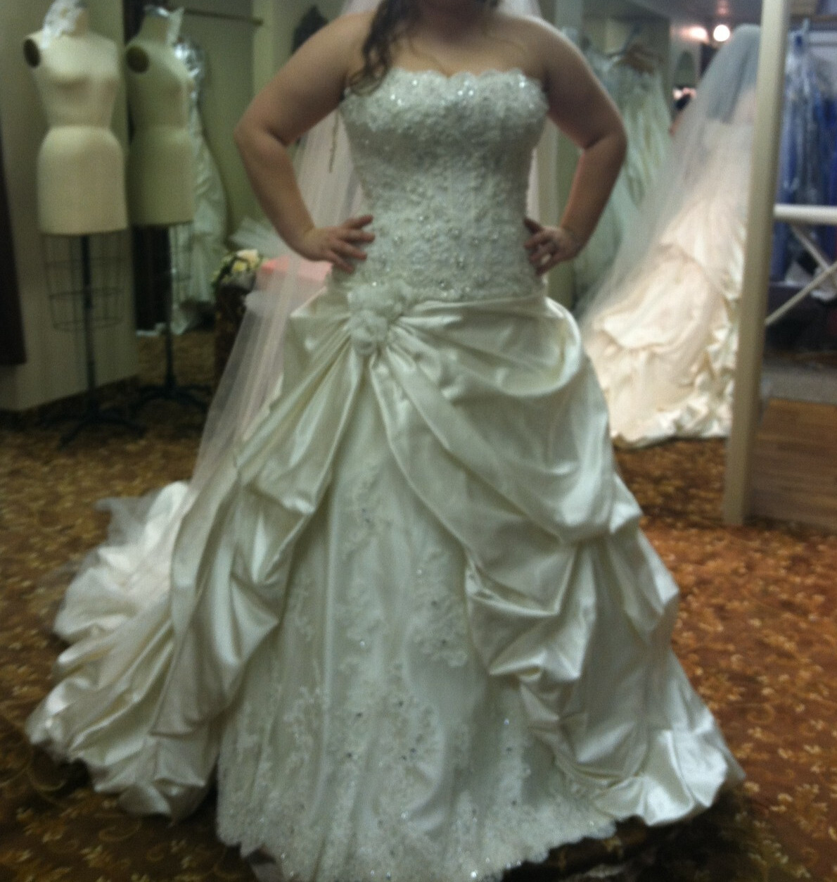 Maggie Sottero Haute Couture Perla Gown with Corset Back in Alabaster