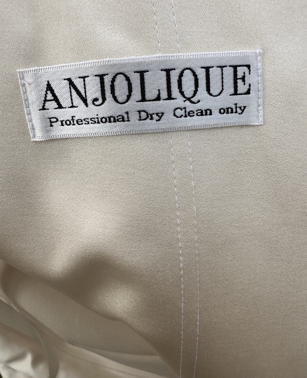Anjolique 2 Piece Wedding Dress Size 14 Champagne Tan Long Train Skirt Beaded