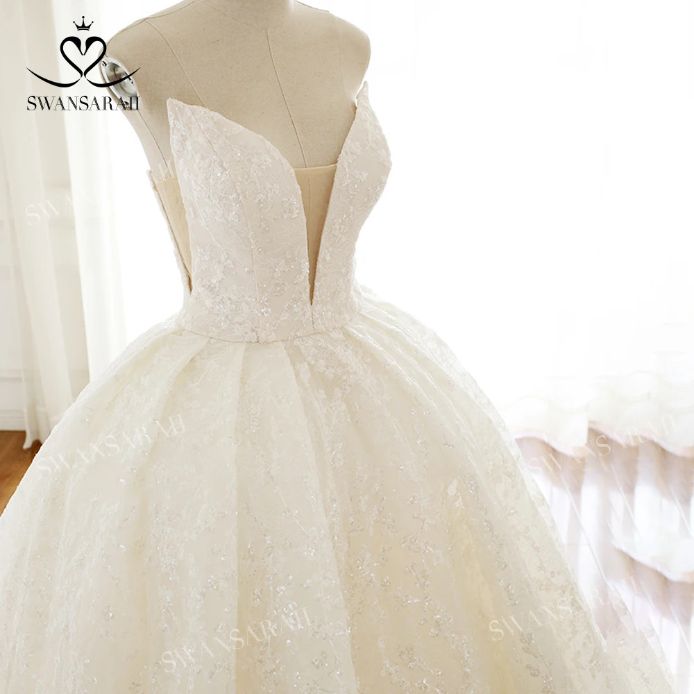 Luxury Sweetheart WeddingDress Beaded Ball Gown Bridal Princess Vestido De Novia