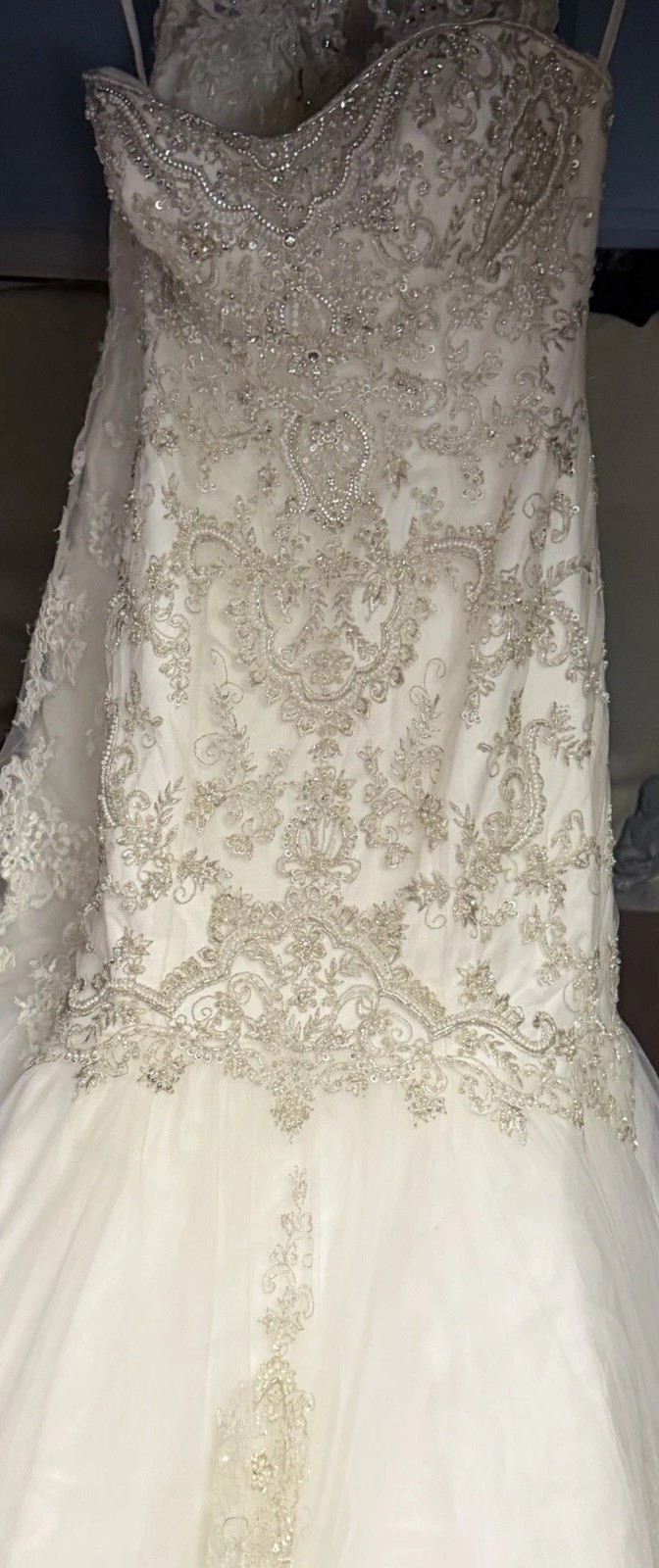 Bridal Dress Casa Blanca Wedding Gown Ivory With Stone Embroid Mermaid Dress Sz6