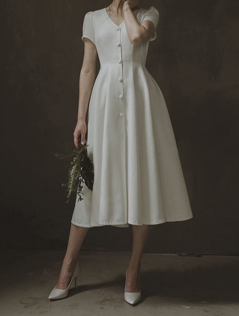 Alice – French style simple elegant wedding dress.