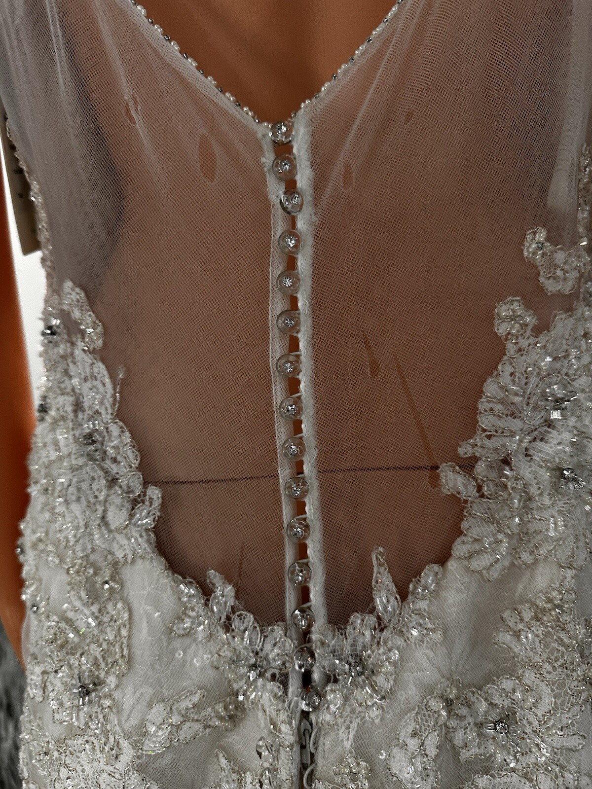 Sophia Tolli Wedding Dress Size 14 Embellished Sparkles Long Train Form Fitting