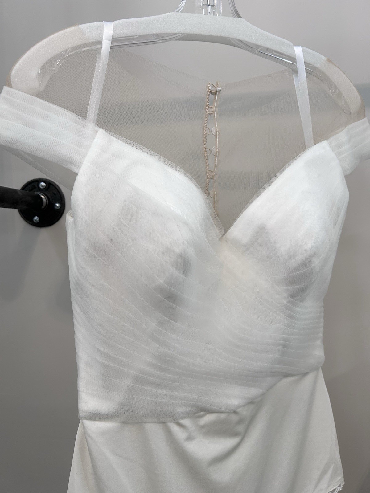 NEW! Sample Wedding Bridal 2-piece high-low hem, ivory, size 12