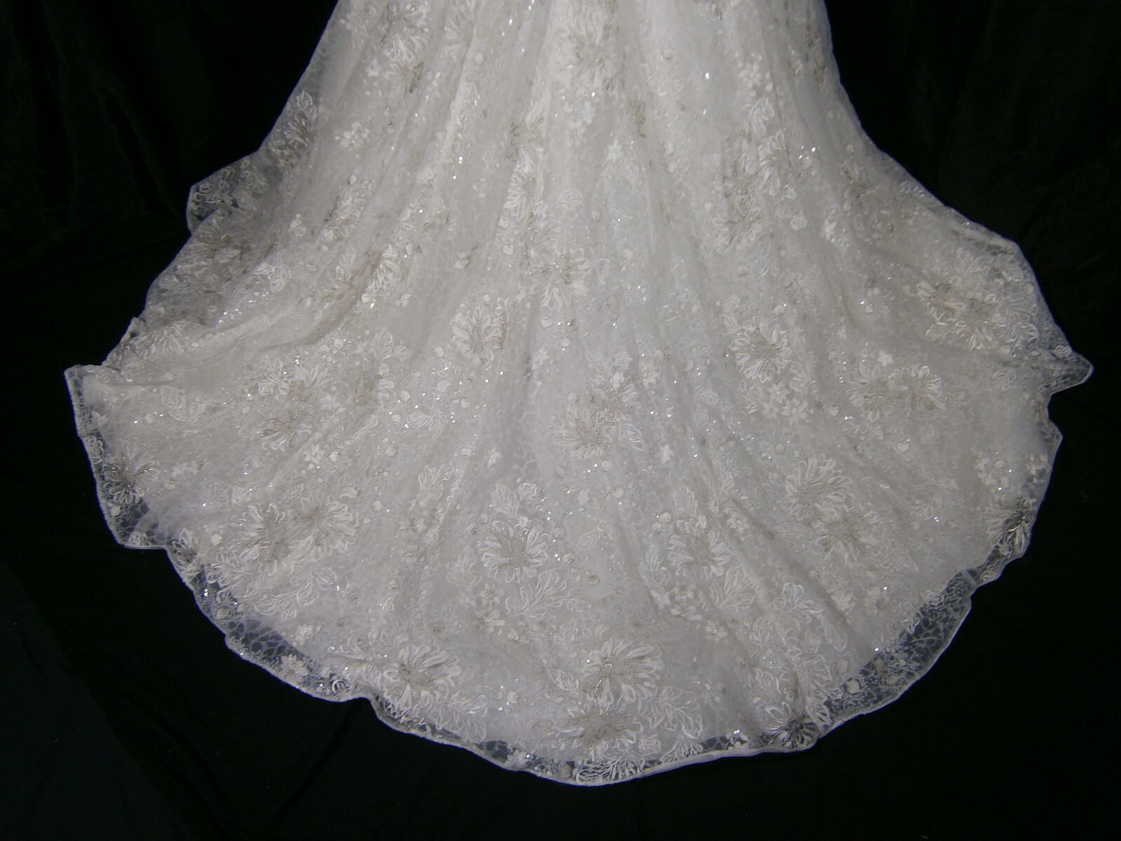 A F Couture Morilee 12 A-Line Wedding Dress Lace Strapless or Straps Bling Wow!