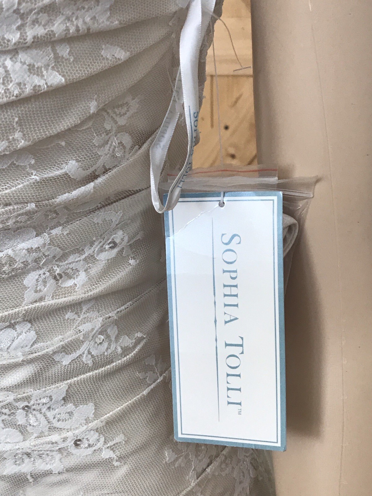 Modern & Classy Sophia tolli wedding Gown Light Gold. Size 10. NWT