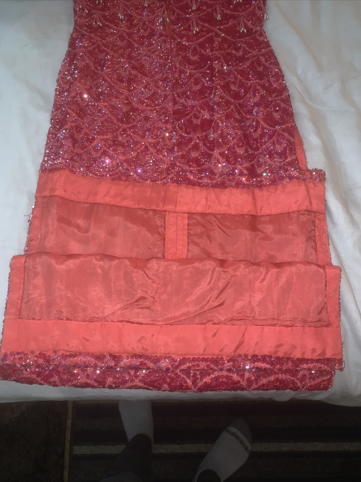 JO RO IMPORTS 1950’s Pink Floral Beaded Gown Size 8