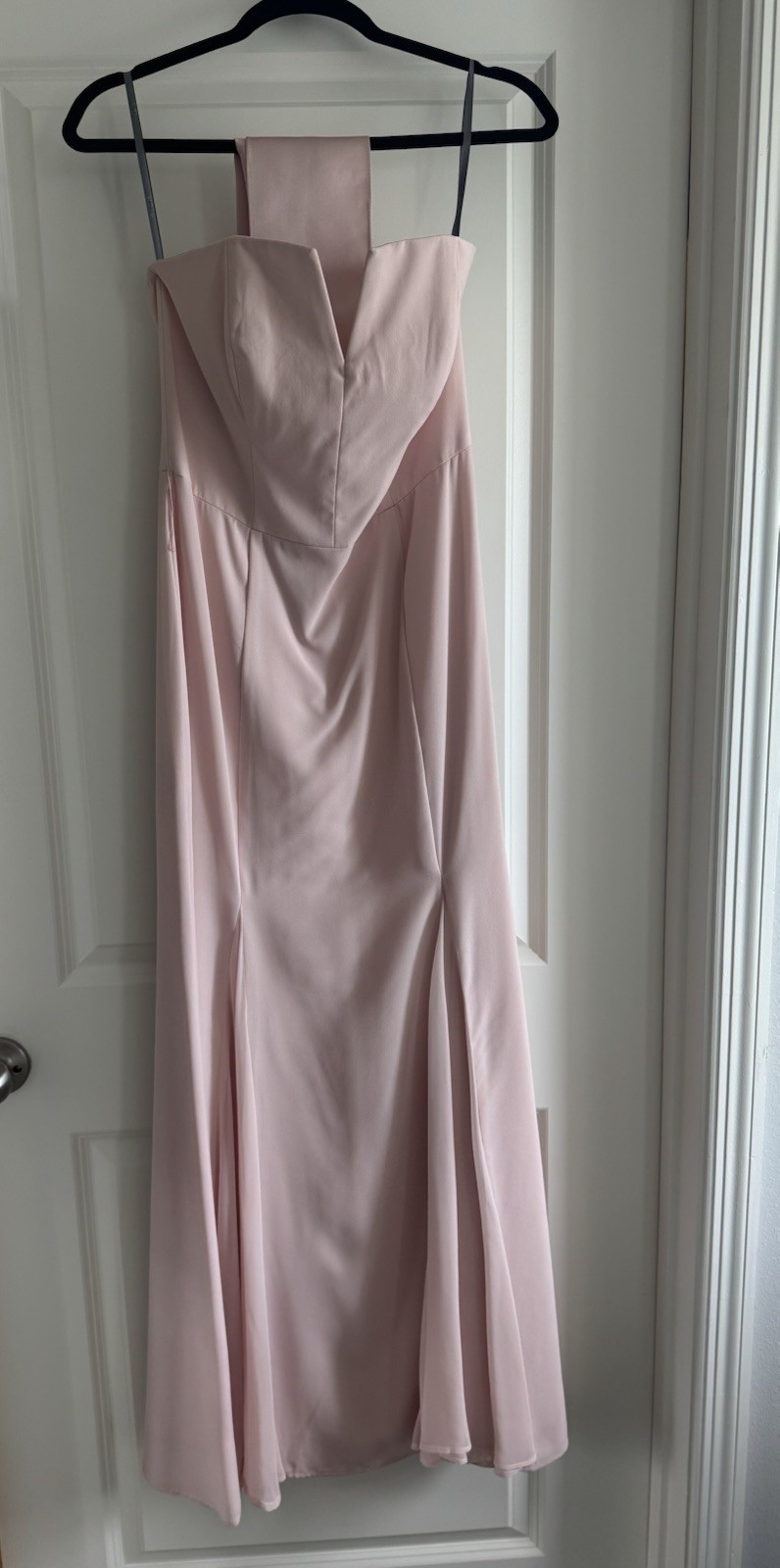 White Vera Wang Size 6 Light Pink Davids Bridal Wedding Dress Strapless Gown