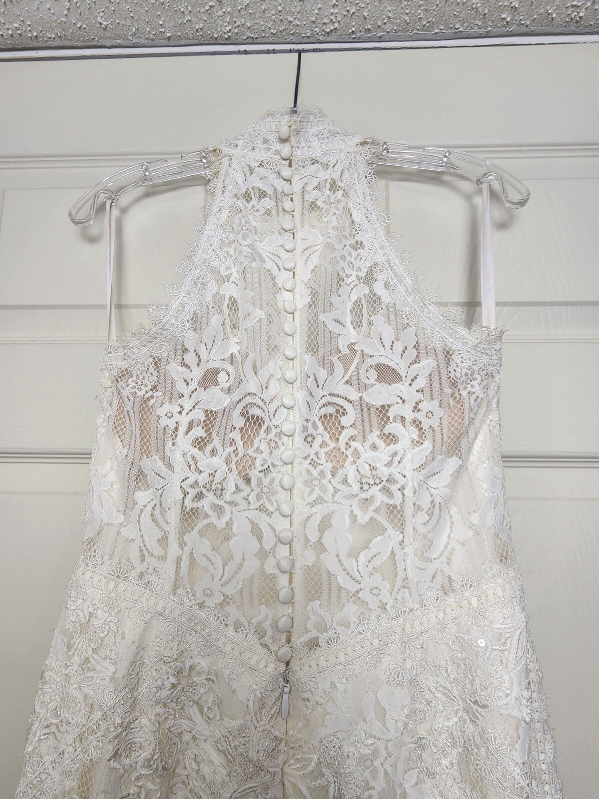 Melissa Sweet High-Neck Halter Sheath Wedding Dress (Retail $980) – Size 8 (6)