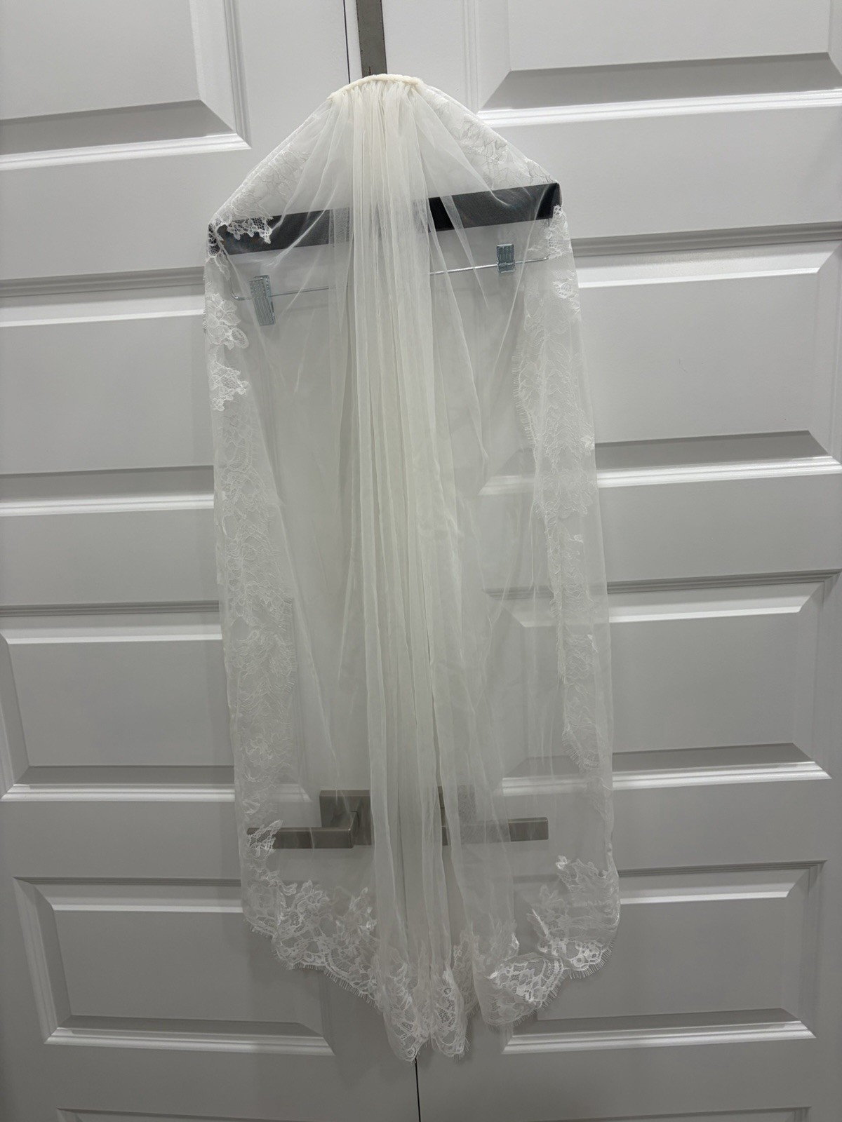 Wedding Val White Lace With Off-white Mesh