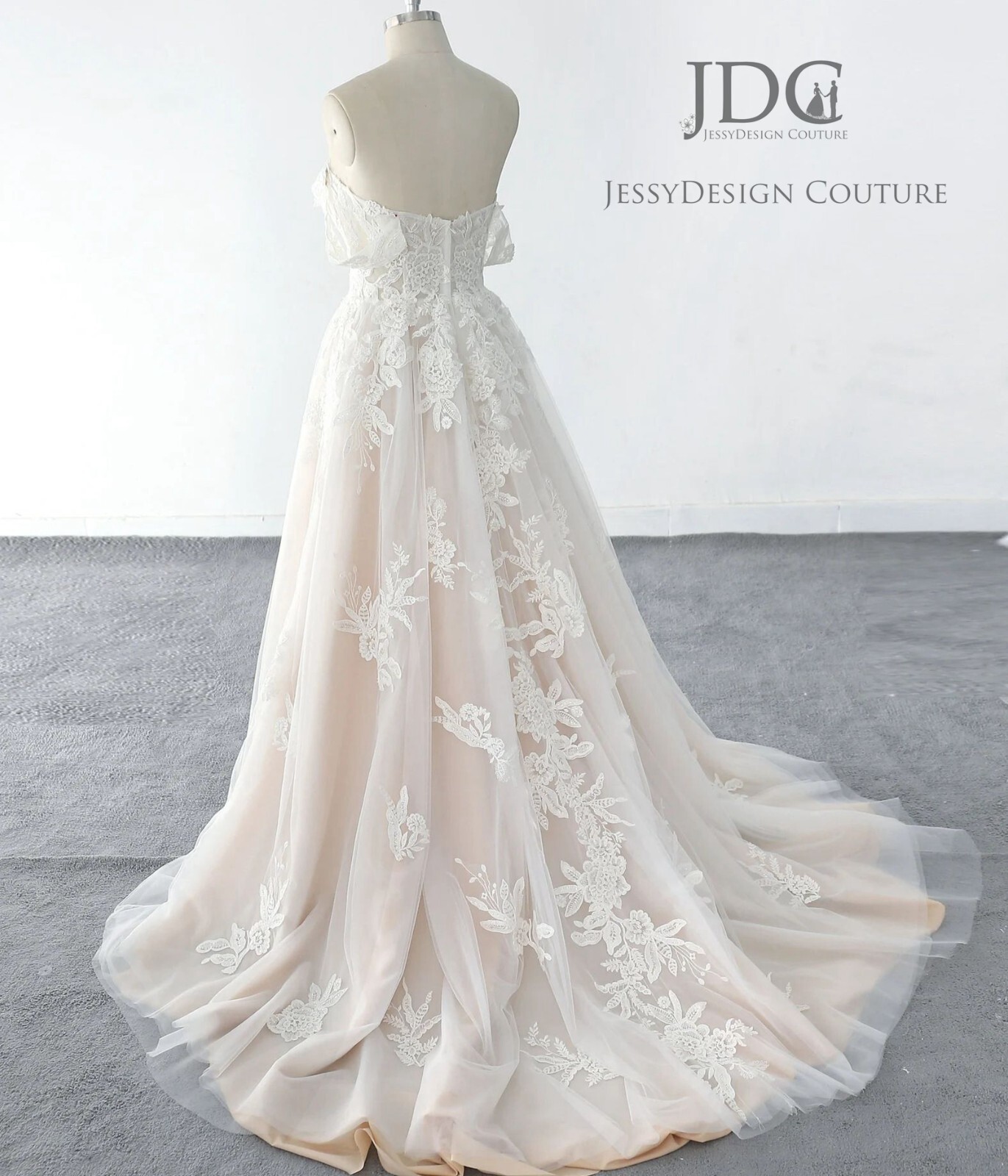 2023 Lace Wedding Dress Bridal Gown Custom made 4-26 Plus Large Champagner Blush