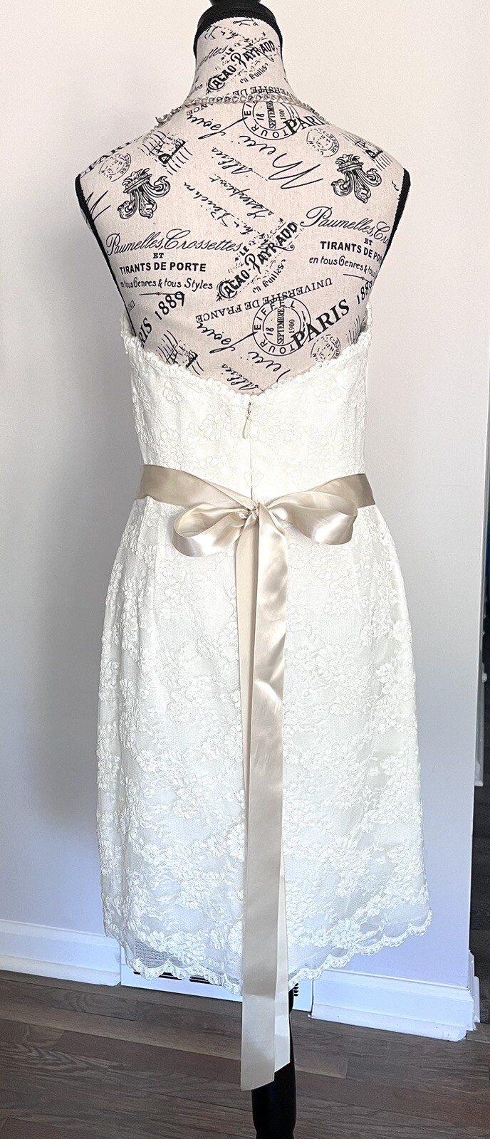 Wtoo by Watters Wedding Dress 2 In 1 Lined Tule Skirt &Lace Dress Bridal Size 12