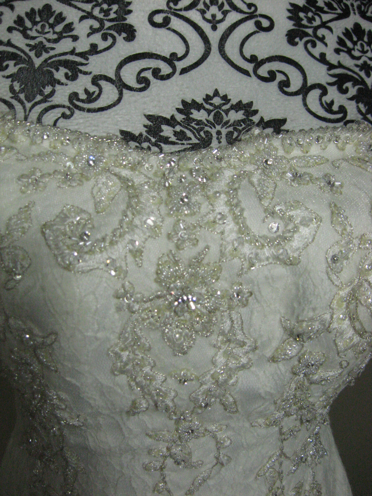 White Pure Couture Jodi Moylan 6 Ivory Tulle Sparkle Lace Ball Gown Beaded Train