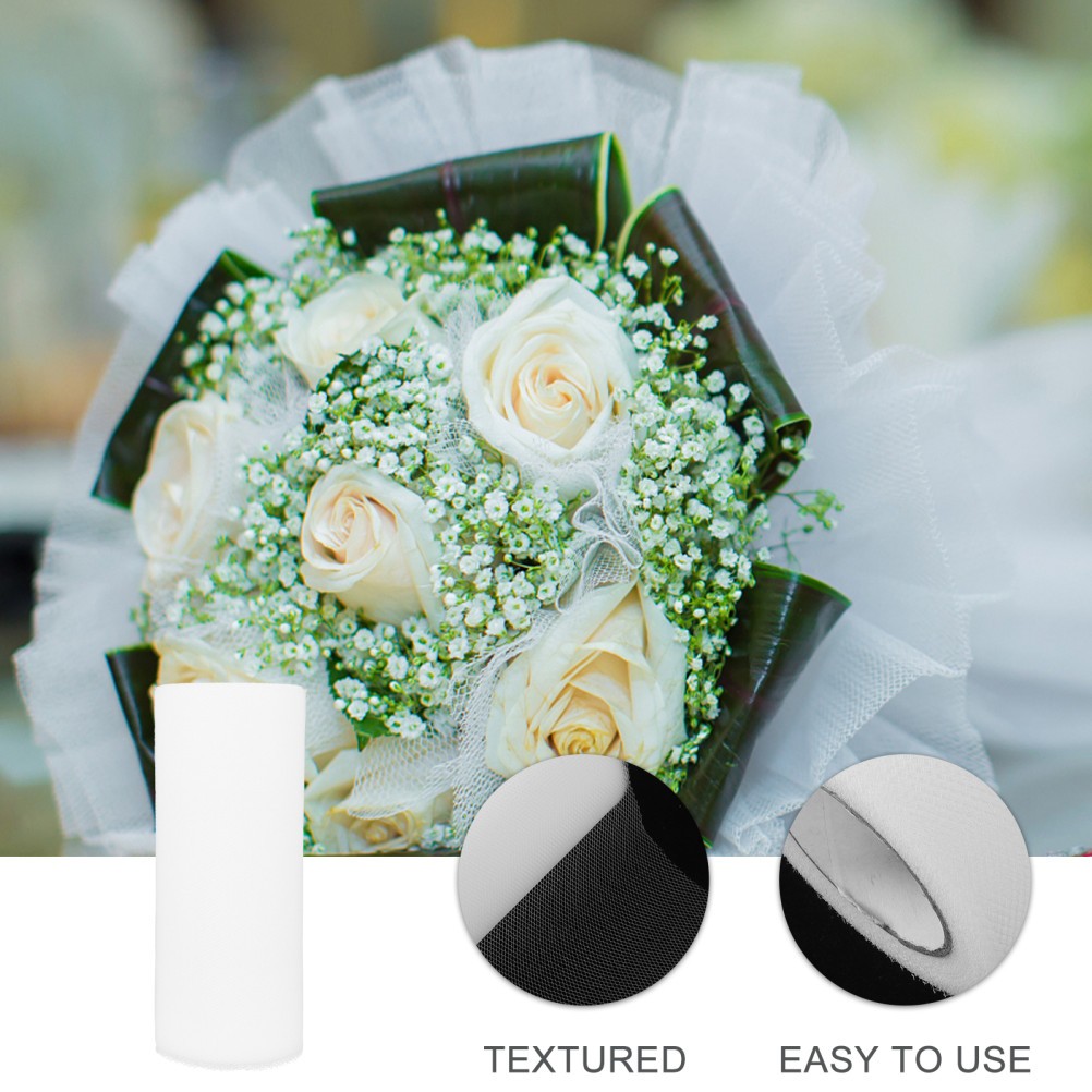 Roll of 22M*15CM Banquet Wedding Tulle Craft Tutu Decoration (White)