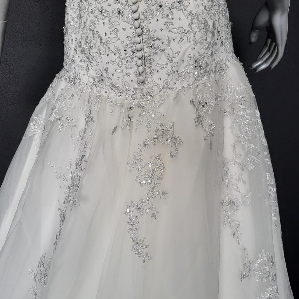 NWT~$1599~DA VINCI~SZ 6~IVORY STRAPLESS EMBELLISHED BALL GOWN WEDDING DRESS