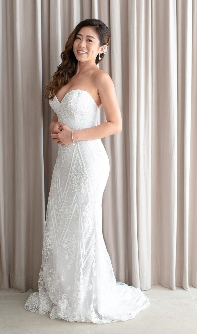 Tara Keely Hayden 2659 Wedding Dress Gown 8-12 Off-White Tulle Sparkle Open Back