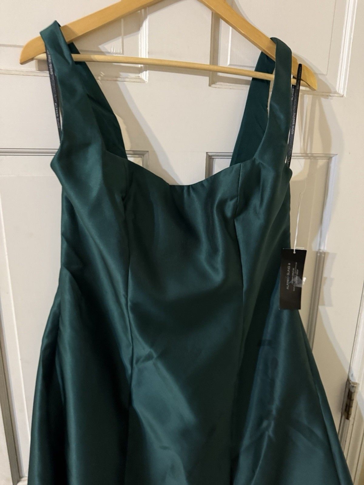 Alfred Sung Satin Square Neck Princess Line Gown Size 14