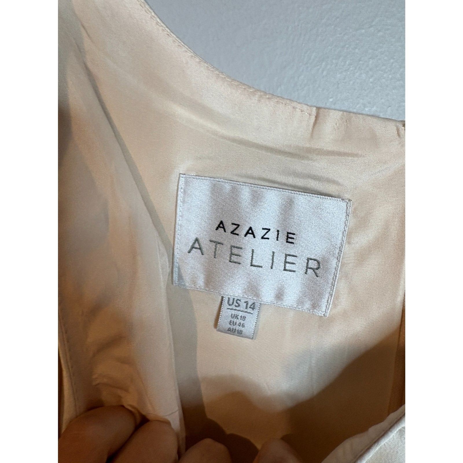 NWT Azazie Atelier Olivia Cream Pleated Midi Dress