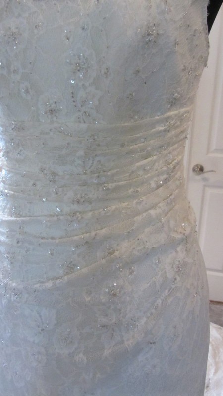LA SPOSA Gladiolo LACE sleeveless halter WEDDING DRESS beaded gown size 8 NEW