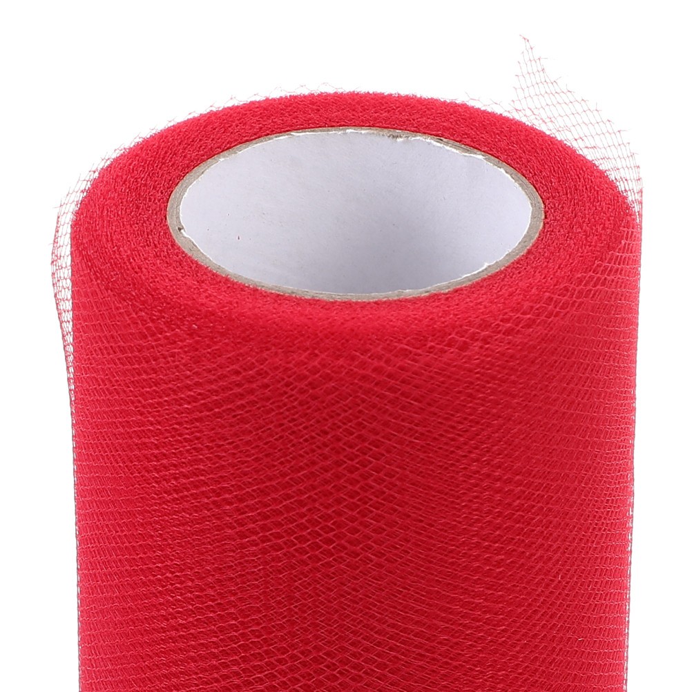 Polyester Red Tulle Roll 22M for Wedding and Event Room Decoration