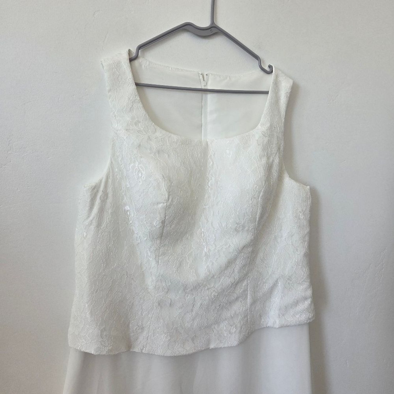 NEW Size 20 Wedding Dress Sleeveless Lace Bodice Chiffon Skirt Plus Size Bridal
