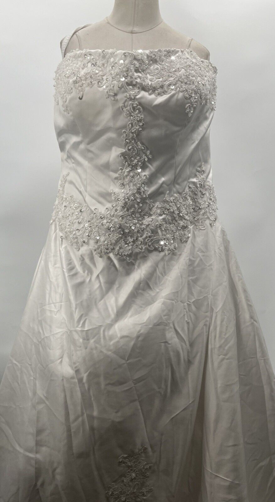Women’s Beaded Sleeveless Corset Back White Wedding Bridal Dress Custom Size
