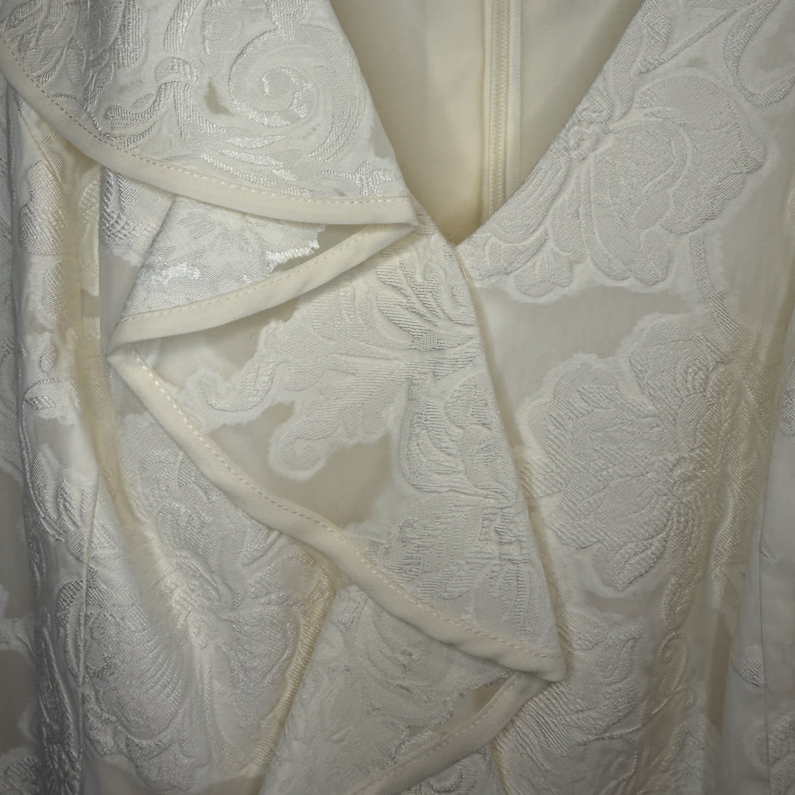 Tiered Ruffle Midi Dress Size 6 Wedding Shower Antonio Melani Ivory Jacquard NWT