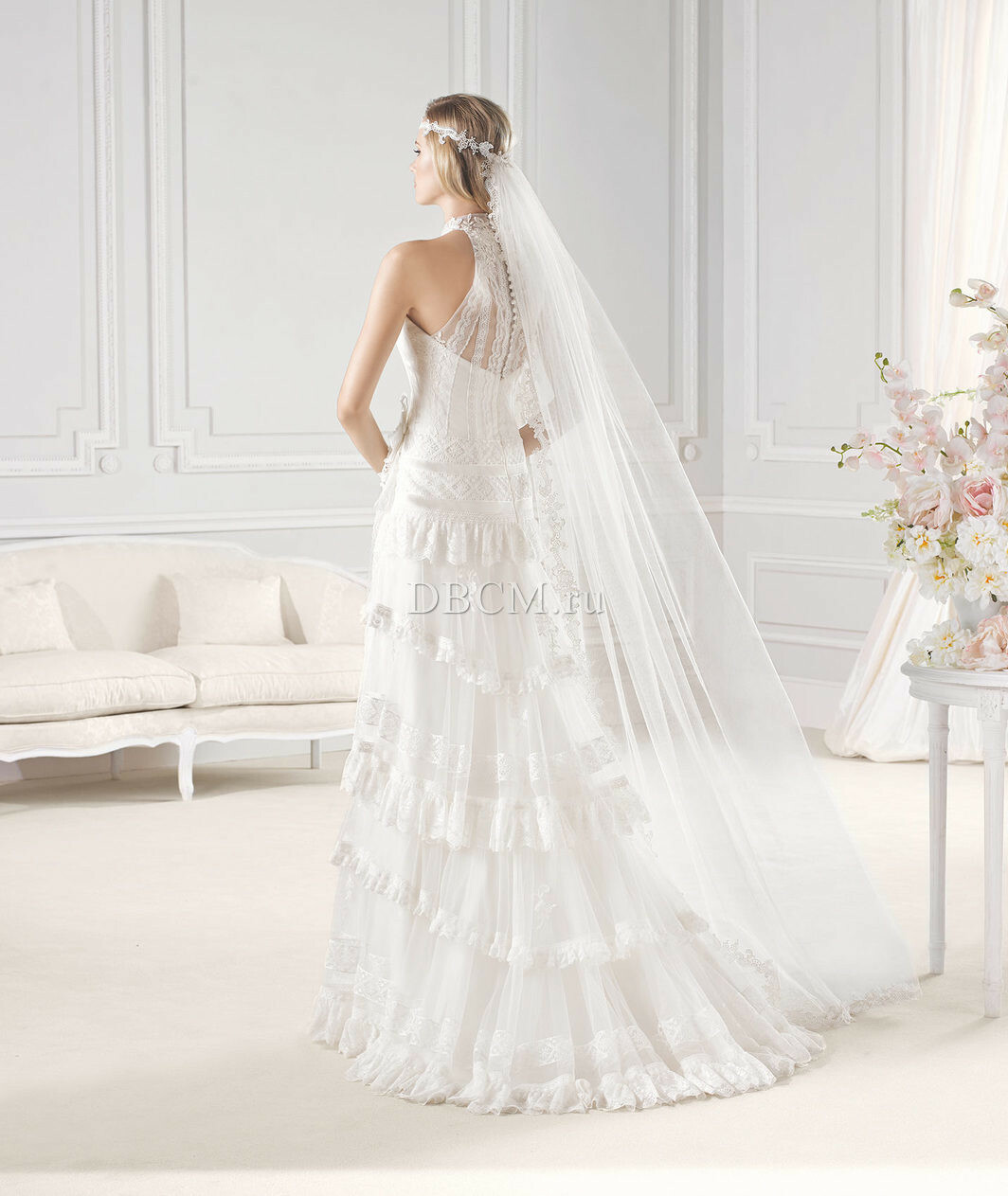 La Sposa Emelina Ivory 0-2 Wedding Dress Princess Lace Illusion Appliques $2,095